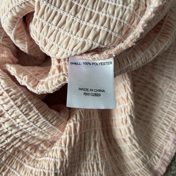 LPA Revolve Women's Size Large Blush Pink Smocked Dress w/Puff Sleeve - Picture 4 of 5